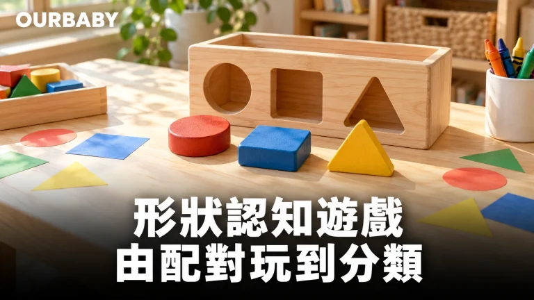 圓形、正方形與三角形積木及形狀配對盒